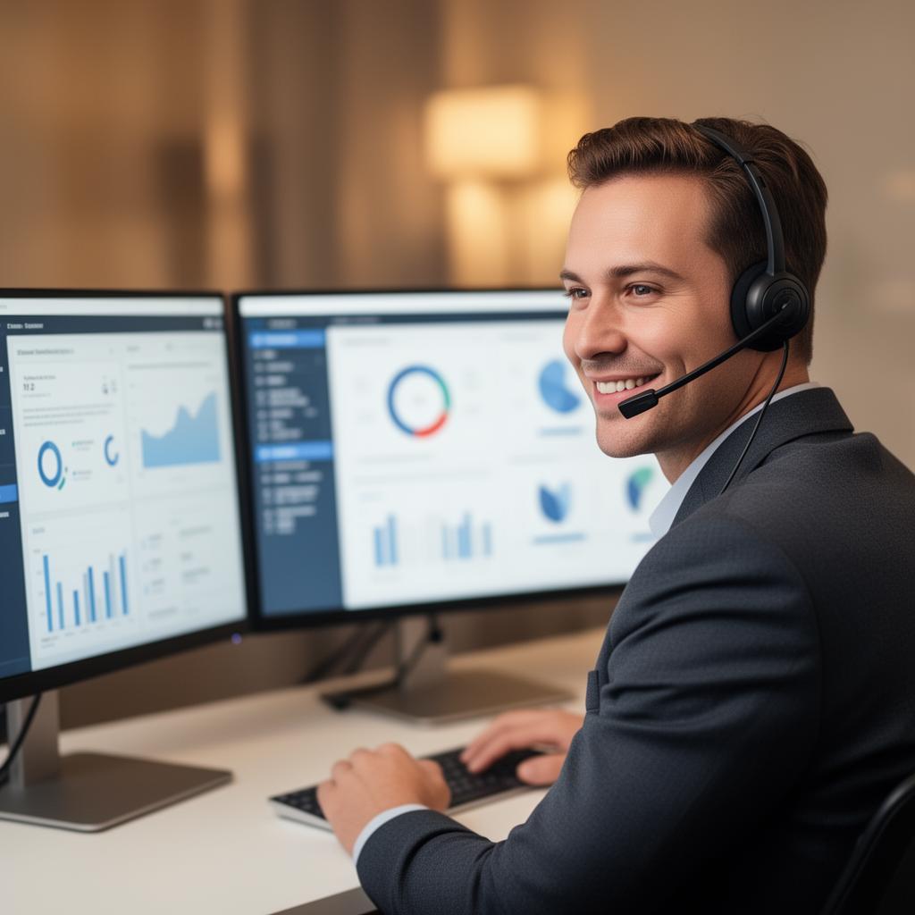 Friendly IT consultant on a call helping a client