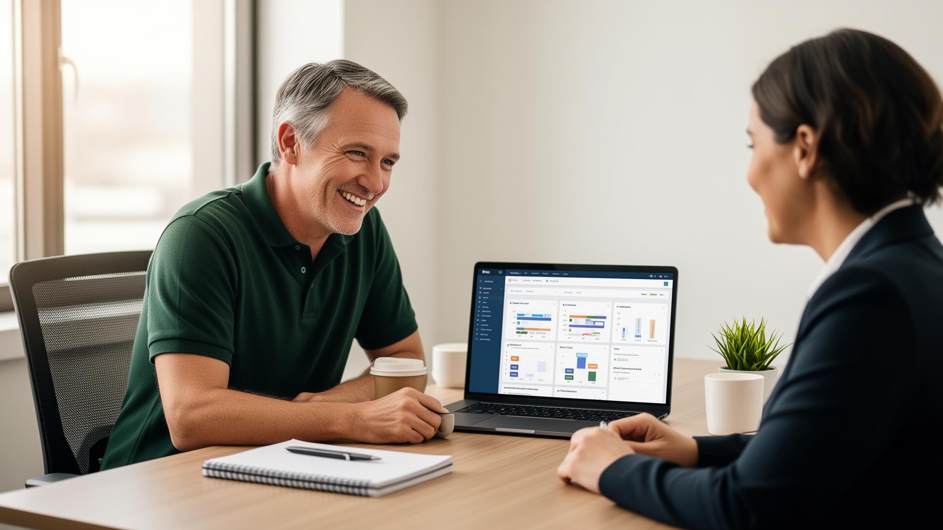 PC Methods consultant reviewing an ERP system with a small business owner